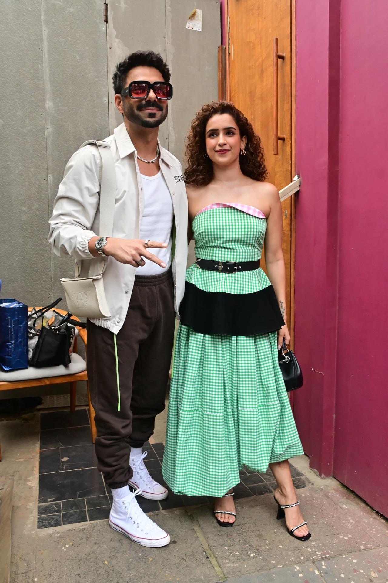Sanya Malhotra and Aparshakti Khurrana were spotted in the city together today. Looks like a new project is brewing between the two. 